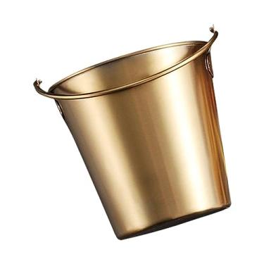 Imagem de balde de vinho Balde de gelo metal mini lanche batatas fritas balde frango portátil armazenamento festa vinho tinto champanhe aço inoxidável para bar do hotel Refrigerador de cerveja