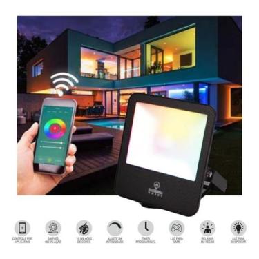 Imagem de Refletor Wi-fi Smart Led Rgb 50w Autovolt Ip65 Taschibra, RGB