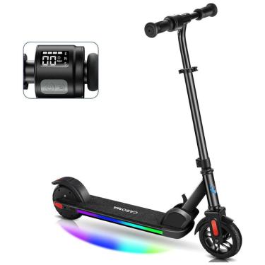 Imagem de Patinete Elétrico Infantil Dobrável com Velocidade e Altura Ajustáveis, Luzes Coloridas e Display LED para Crianças de 8 a 14 Anos, 150W