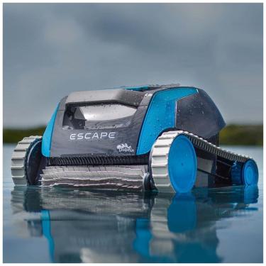 Imagem de Robô Limpador de Piscina com Filtro de Carregamento Superior Maciço e Motor Duplo, Dolphin Escape Robotic Pool Cleaner, Cinza e Azul