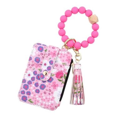 Imagem de RnemiTe-amo Carteira feminina Boho com estampa floral – porta-cartões e chaveiro com vários compartimentos | Bolsa de viagem leve para todos os dias, passeios | Presente para mulheres, esposa, mãe