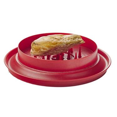 Imagem de Phefop Triturador de Carne, Máquina Manual Rápida de Triturar Carne Com Alças, Design Com Vários Espinhos, Base Antiderrapante para Frango, Eficiente para Carne Bovina, Economia de (Vermelho)