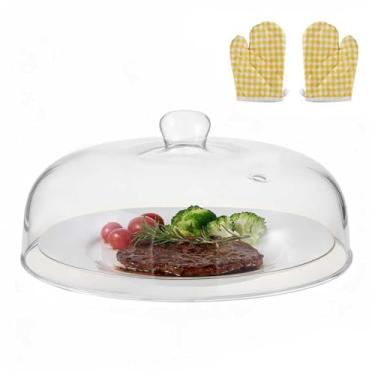 Imagem de Capa de vidro para respingos de micro-ondas de 30,5 cm para alimentos, 12,7 cm de altura, sem BPA, não tóxico, não plástico, protetor de tampa de micro-ondas
