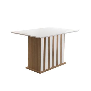 Imagem de Mesa de Jantar 4 Lugares Tampo com Vidro Xangai Carvalho Off-White