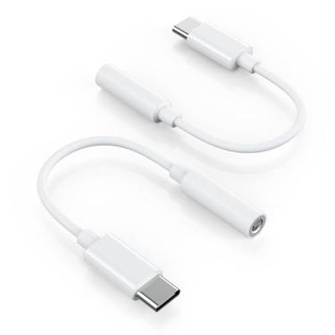 Imagem de LERTOSEN Pacote com 2 adaptadores USB C para conector de fone de ouvido de 3,5 mm – Dong de áudio HiFi, cabo tipo C para cabo auxiliar fêmea compatível com iPhone 16/15 Pro Max, Galaxy S25/S24/S23