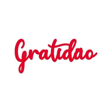 Imagem de Arte Gratidão 36cmx16cm - Cria Arte Laser Vermelho