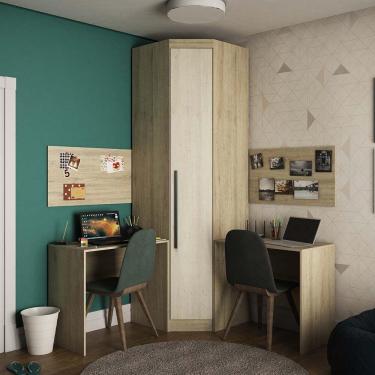 Imagem de Guarda Roupa De Canto 1 Porta Avelã Rústico/Ártico