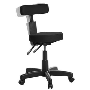 Imagem de Cadeira Mocho Ergonômica Estética Clinica Rv Preto - Goldflex