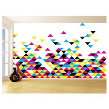 Imagem de Papel De Parede Geométrico Triângulos Abstrato 3,5M Gmt57 - Você Decor