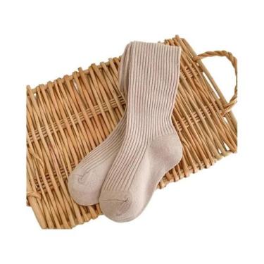 Imagem de Meias-calças De Algodão Para Meninas, Listradas, Cor Sólida, Outono, P