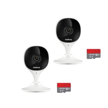 Imagem de Kit 2 Câmera Inteligente Interna Wi-fi Full HD IMX Branca Intelbras C/