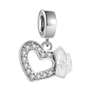 Imagem de Pingente De Estetoscópio Em Prata Esterlina 925 Para Pulseira, Joias P