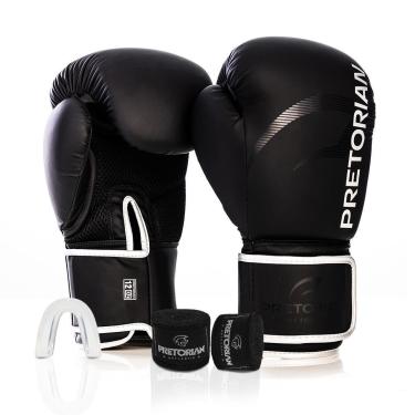 Imagem de Kit Luva Boxe Muay Thai Fx2 Bandagem Protetor Bucal Pretorian - Treino Sparring 10oz 12oz 14oz 16oz-Unissex