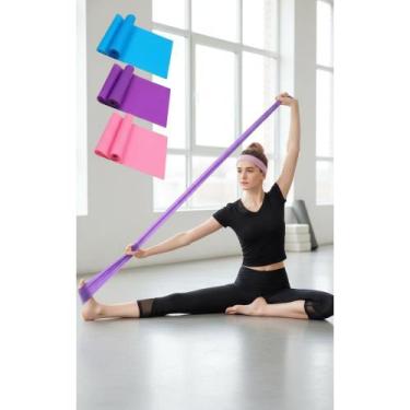 Imagem de Faixa Elástica Exercício Pilates Yoga 1,5m: Fortaleça Tudo! - Congratu