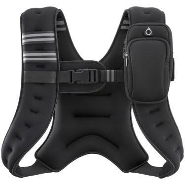 Imagem de ZELUS Colete pesado, 2,7 kg/3,6 kg/5,4 kg/7,3 kg/9,1 kg/11,3 kg/13,6 kg com faixa refle...
