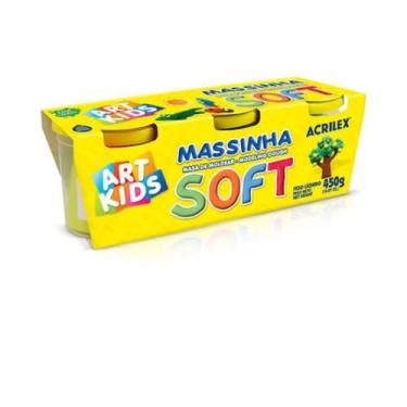 Imagem de Massinha De Modelar Acrilex Soft Com 3 Potes 150g Cada