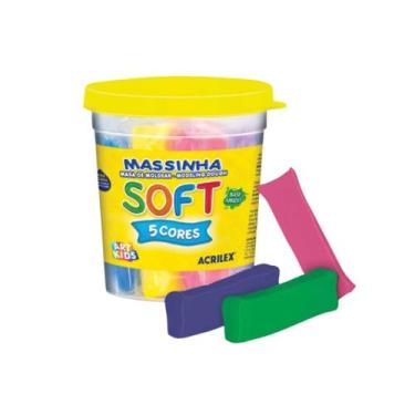 Imagem de Massinha de Modelar Soft Acrilex 5 Cores 325g