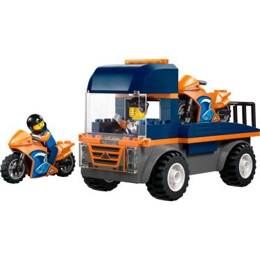 Imagem de Brinquedo Lego 60491 Transportador de Motocicletas com Rampas Móveis Azul Lego 88PEÇAS