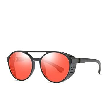 Imagem de Sunglasses Women/Men Vintage Round Sun Glasses Quality Designer Sunglass lentes de sol hombre/mujer UV400,8,Black,Red,china