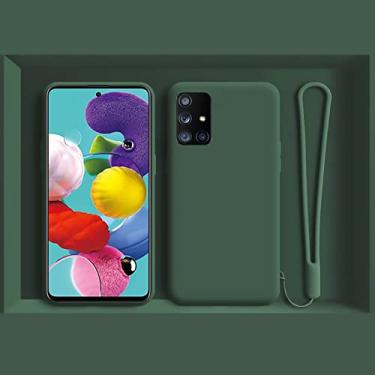 Imagem de Capa de celular de silicone líquido original para samsung s22 s21 s20 fe s10 nota 20 ultra a53 ​​a73 a52 a51 a72 a32 capa de pulseira, verde escuro, para s20 fe