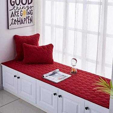 Imagem de Tapetes de área para janela saliente redonda xadrez coral veludo tapete macio antiderrapante lavável tapete decorativo sala de estar quarto infantil sala de estudo sofá de cabeceira varanda, vermelho, 80 * 200 cm