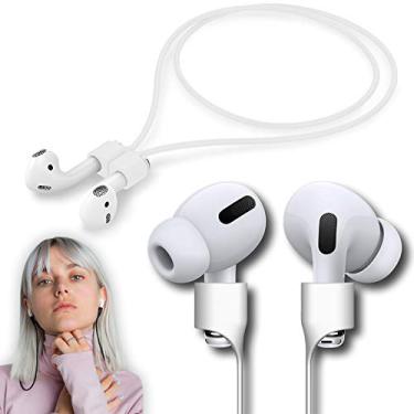 Imagem de cobcobb Cordão esportivo ultra forte magnético para Airpod Pro, antiperda, compatível com AirPods 3ª 2ª geração Pro 3, 2, 1 (branco)