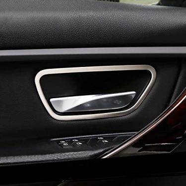 Imagem de JIERS Para BMW Série 3/4 F30 F32 2013-2016, Puxadores de porta internos para estilo de carro Decoração Moldura Guarnição Maçaneta Decoração Faixa de capa