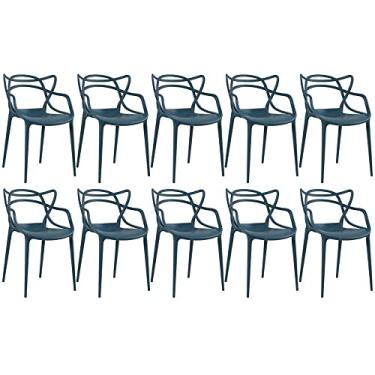 Imagem de Loft7, Kit - 10 x Cadeiras Masters Allegra - Azul petróleo