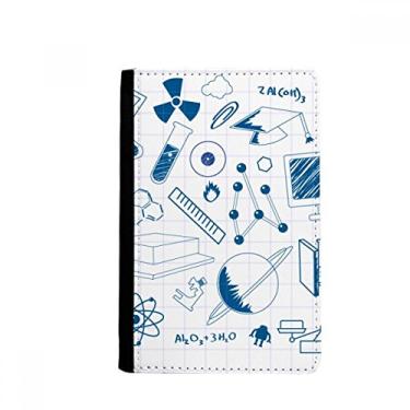 Imagem de Blue Grid Strokes Símbolo Química Porta-passaporte Notecase Burse Carteira Carteira Porta-cartão