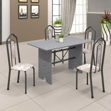 Imagem de Conjunto Sala De Jantar Mesa 070 Com Granito E 4 Cadeiras Bianca Botan