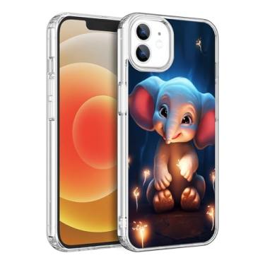 Imagem de ZHEPAITAO Capa compatível com iPhone 12 para iPhone 12 Pro - Capa transparente de silicone flexível à prova de choque com elefante, animal fofo e extravagante, para homens e mulheres meninas