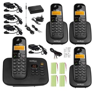 Imagem de Kit Telefone TS 3130 Com 3 Ramal bina e entrada chip celular - Intelbr