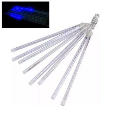 Imagem de Cascata Chuva de Neve Natal 108 LEDs 6 Tubos Enfeite Natalino Pisca Pi