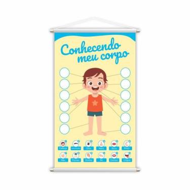 Imagem de Banner Conhecendo Meu Corpo Menino Pedagógico 60X40Cm - Plimshop