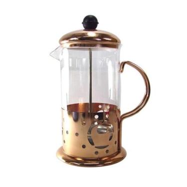 Imagem de Cremeira de Vidro com Inox Rosê Gold 600ml Utilidades - Koala Megashop