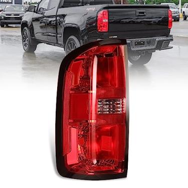 Imagem de AUTOWIKI Conjunto de luz traseira para Chevy Colorado 2015-2022, luzes traseiras de lente transparente vermelha, lâmpada de freio estilo OEM substituição para motorista 15-22 Colorado lado esquerdo 1 peça