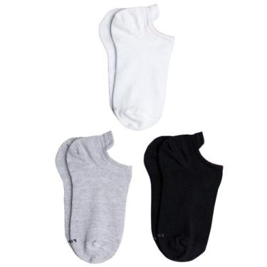 Imagem de Meia Lupo Básica Cano Curto 4536-089 C/3, Branco, Cinza, Preto, 34-39