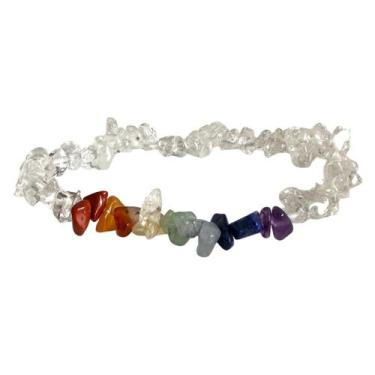 Imagem de Pulseira Natural Cristal Sete Chakras Em Cascalho Equilíbrio - EQUILIB