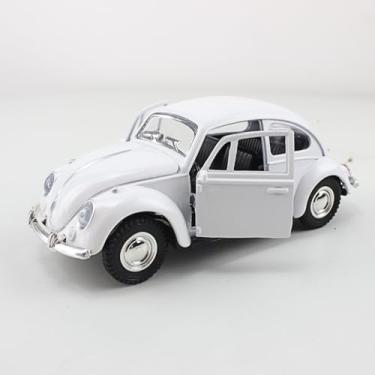 Imagem de Miniatura Fusca Escala 1:32 Carrinho de Ferro com Fricção Fusquinha Abre a Porta, Brinquedo Fusca Colorido (Branco)
