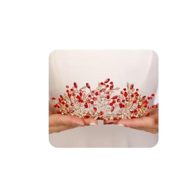 Imagem de JWICOS Tiara vintage para mulheres, coroa de folha de cristal, tiara verde para casamento, tiara para aniversário, baile, rainha, coroa de casamento, acessórios de cabelo para fantasia feminina,