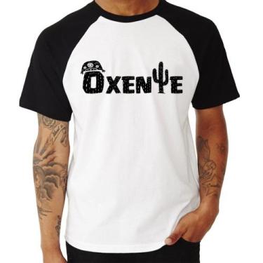 Imagem de Camiseta Raglan Ôxente Nordeste - Foca na Moda, Branco, Preto, GG