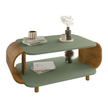 Imagem de Mesa de Centro Sala Floripa com Pés de Madeira Maciça - Móveis Bechara