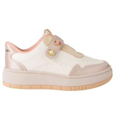 Imagem de Tênis Pink Cats V5181 Infantil Branco/Rosa confortável dia a dia