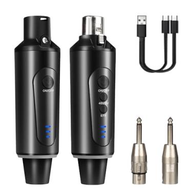 Imagem de Depusheng Sistema de microfone sem fio S5, transmissor de guitarra sem fio, receptor XLR plug-in para microfones condensadores dinâmicos e de 48 V, mixer de áudio, com alimentação Phantom de 48 V e