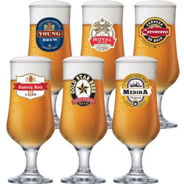 Imagem de Conjunto Taças Para Cerveja Ruvolo Barcelona 370 Ml 6 Peças Transparente