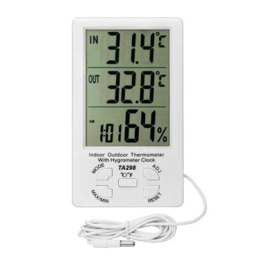 Imagem de Relogio Estacao Metereologica Higrometro Temperatura Umidade Interna Externa Com Sonda...