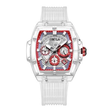 Imagem de Relógio Masculino E Feminino Marca Luxo À Prova Da Água Branco Vermelho