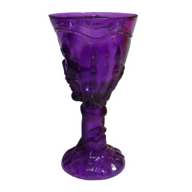 Imagem de Taça Halloween Transparente Caveira Roxa