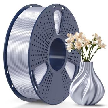 Imagem de Filamento de impressora 3D SUNLU Silk PLA 1,75 mm 1 kg prata