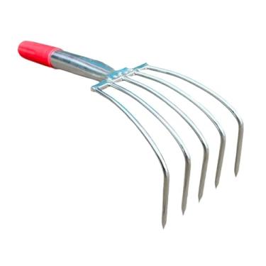 Imagem de Ｂｅｓｇａ Ancinho de mão, ferramenta de jardinagem, pequeno, portátil, capina, versátil, jardim, cultivador de solo para praia, quintal, pátio, trabalho no, 5 Dentes